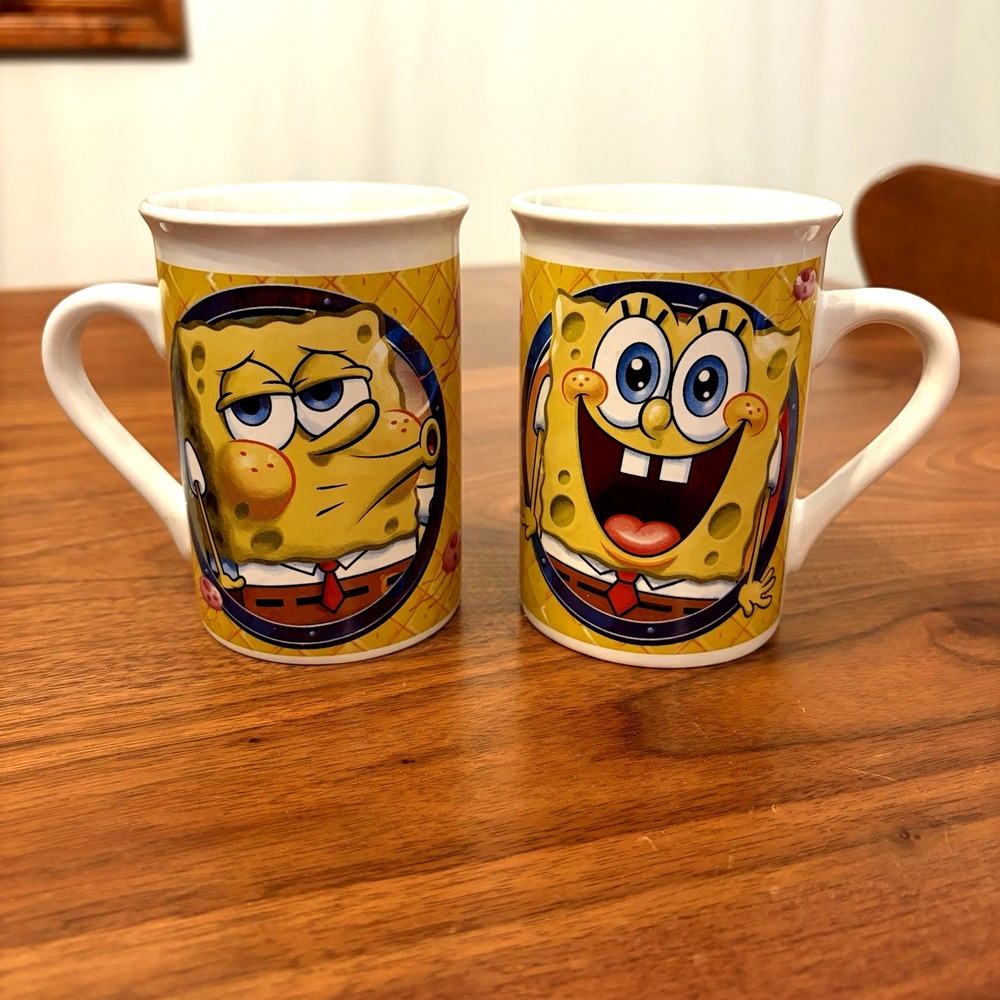 SpongeBob SquarePants Coffee Mug 2014 Set Of 2 Frankford Candy Ceramic Mugs